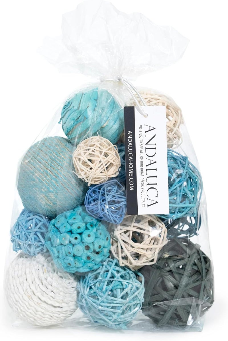 ANDALUCA Decorative Balls Bag Bowl Filler Home Decor (Turqouise Blue) - Image 1